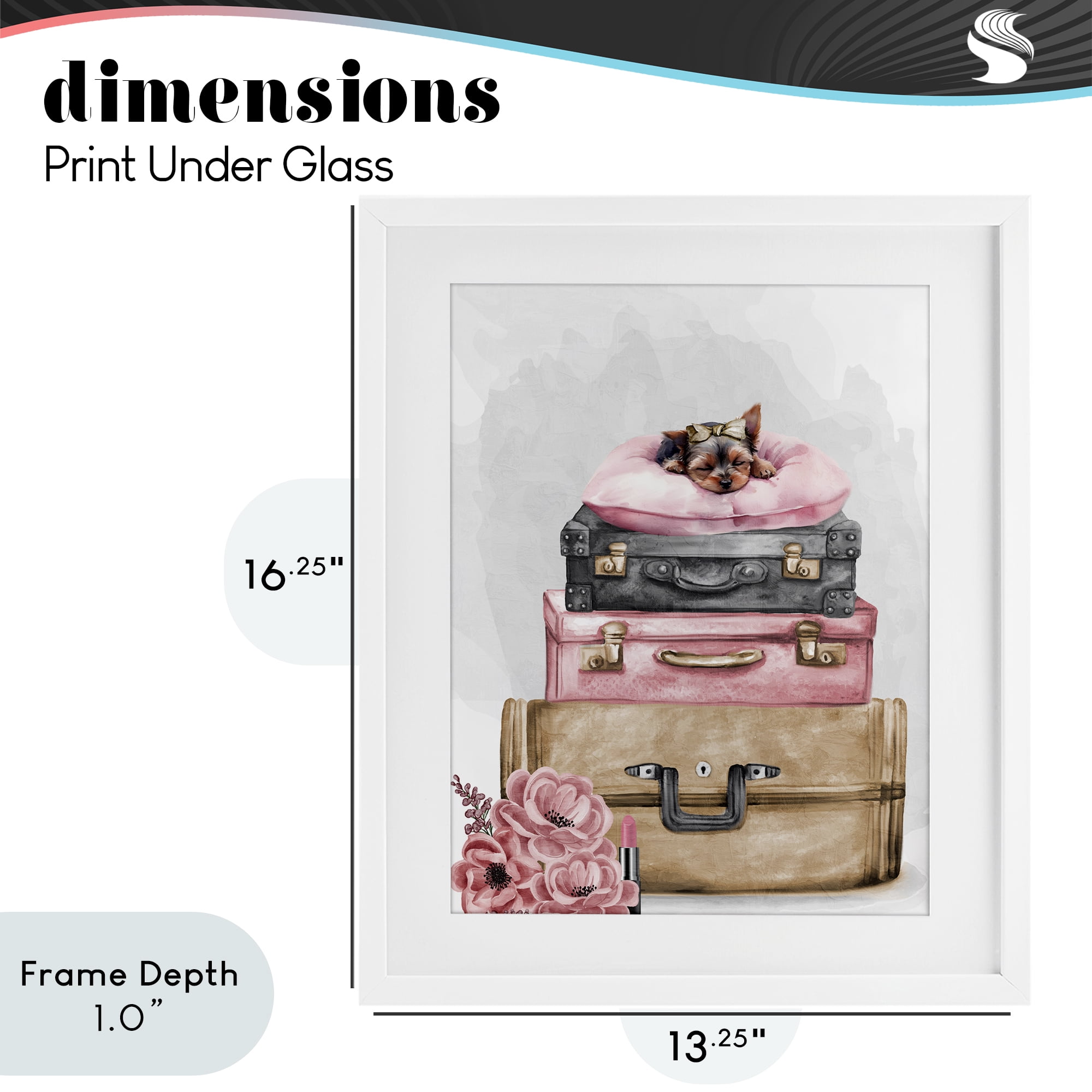 Stupell Industries Sleepy Pup Travel White Framed Print Under Glass, design by Kim Allen