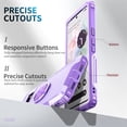 thumbnail image 3 of SaniMore for Google Pixel 6 Pro 6.7" Magnetic Case, Rugged PC & TPU Bumpers with Car Mount & Ring Kickstand Heavy Duty Full Body Protective Case for Google 6 Pro Women Men, Purple, 3 of 9