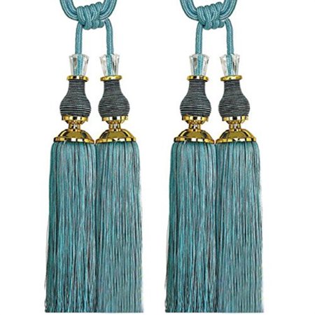 Elecharm 1 Pair Living Room Drapery Tassel Tieback Curtain Rope
