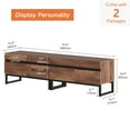 thumbnail image 2 of WAMPAT Modern 2 in 1 TV Stand, Fits Up to 75", Wood Entertainment Center with Storage Cabinets, Metal Base, Living Room Media Console, Brown, 2 of 6