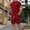 Wine, variant on Mens 2 Piece Outfit Crew Neck Short Sleeve Ligjtweight Drawstring Shorts Summer Solid Color Set With Large Pockets Blue M