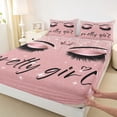 thumbnail image 3 of Homewish 3D Chic Diamond Twin Sheet Sets,Pretty Girl Twin Fitted Sheet,Pink Sequin Print Flat Sheet For Teens,Breathable Home Decor,3-Piece, 3 of 7