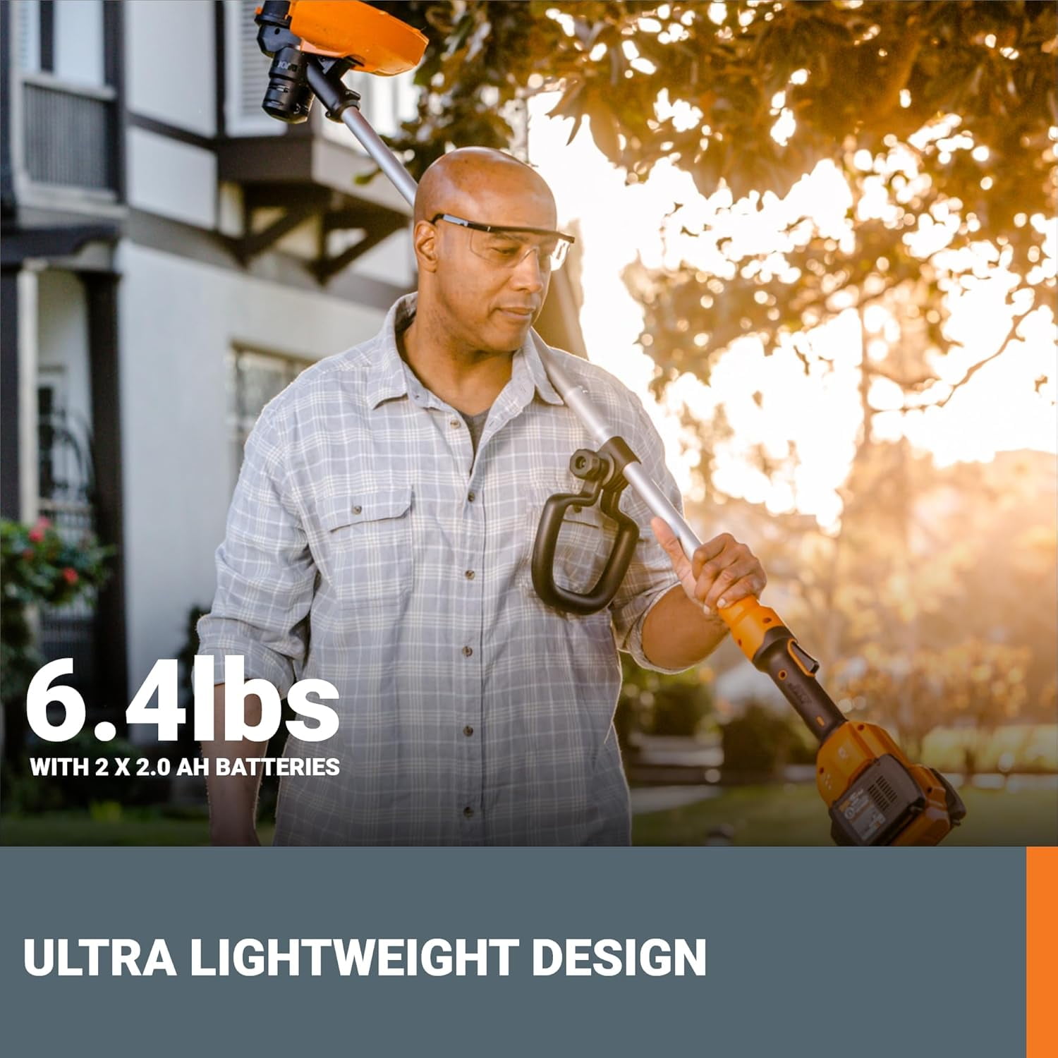 Worx WG183 40V PowerShare Cordless 13" Grass and Weed String Trimmer and Edger with Battery and Charger