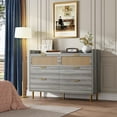 thumbnail image 7 of Garderth Rattan 6 Drawer Dresser,Double Dresser For Bedroom,Modern Wide Chest Of Drawers,Wood Rattan Dresser TV Stand For Living Room Hallway, 7 of 7