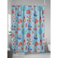 thumbnail image 5 of Fsddascl Coastal Blue Shower Curtain Set - Long 72" x 84" Washable Bathtub Curtain with 12 Hooks, Tropical Starfish Coral Summer Beach Waterproof Fabric Stall Shower Curtains for Bathroom/Bathtub, 5 of 6