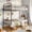 Black, variant on Amolife Twin over Twin Size Metal Bunk Bed with Removable Ladder, Used as Bunk Bed or Two Twin Beds, Full-Length Guardrail, Black