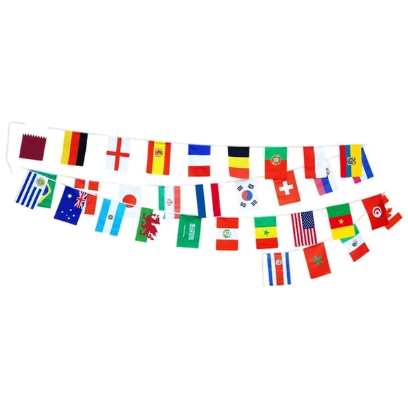 Ensemble de Banderoles de Drapeaux Fanions du Monde pour Décorations 2026 42/32 Drapeaux Bannière en Tissu Double Face pour Football Bar Club Jardin Rue Déco Drapeaux Décoratifs Bannière Suspendue Bannière de Fête Décoration Extérieure