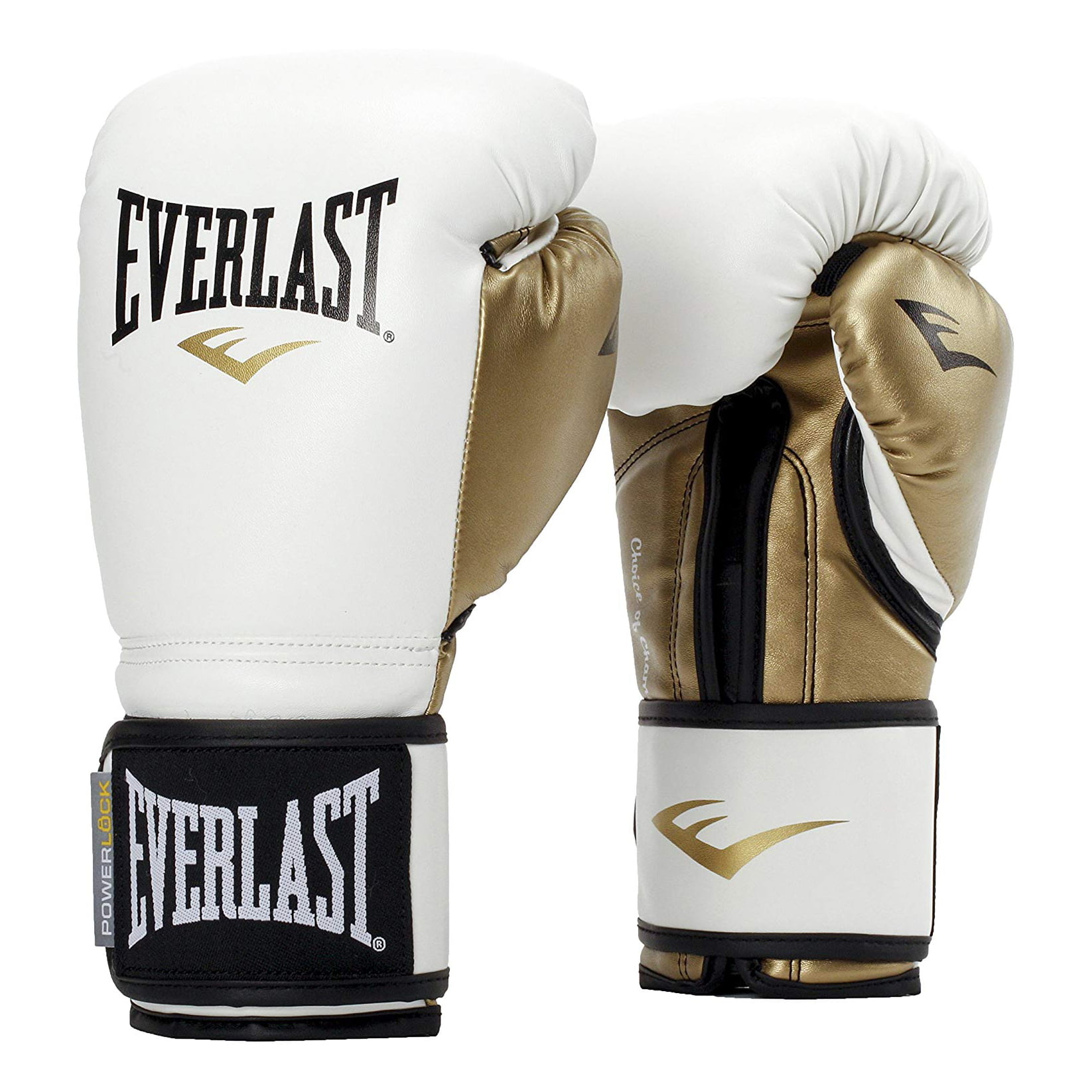Everlast Powerlock Hook And Loop Boxing Gloves White Silver 