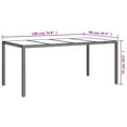 thumbnail image 4 of vidaXL Garden Table White 190x90x75 cm Tempered Glass and Poly Rattan, 4 of 4