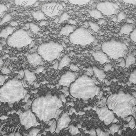 Gray Giselle STRETCH Lace 58 Inch Fabric 15 Yard Bold