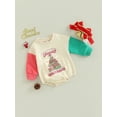 thumbnail image 3 of Bagilaanoe Newborn Baby Girl Boy Christmas Romper Sweatshirt Long Sleeve Bodysuit Santa Claus/Tree Print Pullover 6M 12M 18M 24M Infant Fall Tee Tops, 3 of 8
