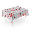 thumbnail image 1 of NUDECOR Bonbons Rouges de Noël Bonbons Canne Bleue Modèle Nourriture Année Nappe Table Bureau Couverture Décoration de Fête à la Maison 52x70 Pouces, 1 of 1