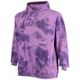 thumbnail image 2 of Men's Fanatics Purple Los Angeles Lakers Big & Tall Wordmark Cloud-Dye Pullover Hoodie, 2 of 3