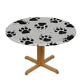 thumbnail image 3 of nygtbtfer Fitted Tablecloth Animal Tracks Paw Footprints Round Tablecloths with Elastic Edge  31-35, 3 of 8