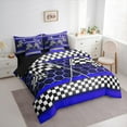 thumbnail image 3 of Castle Fairy Racing Car 7-Piece Twin Teens’ Geometric Plaid Abstract Hexagon Ultra Soft Bedding Set, 3 of 8