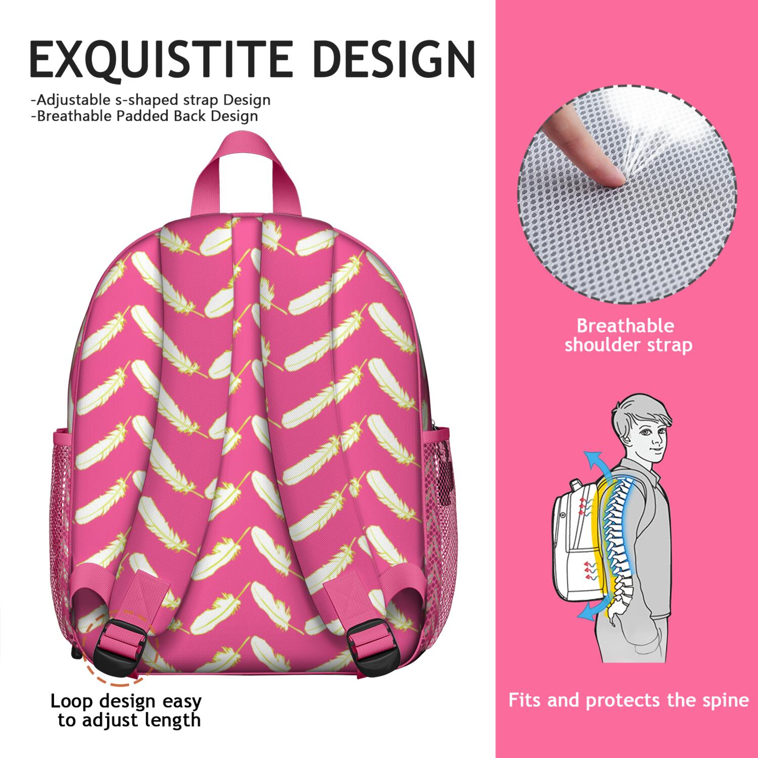 Bohemian Vibrant Elephant Print Backpack Size Medium/Large Bohemian Elephant Print Ergonomic School Backpack  main image 4