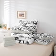 thumbnail image 6 of Homewish Gothic Halloween Skull Bat 7-Piece Twin Bedding,Rose Spider Web Print Bedding Comforter Set,White Black,Light Gray Reversible, 6 of 8