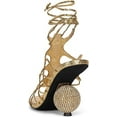 thumbnail image 3 of Jeffrey Campbell Le-Freak Gold Metallic Snake Tie Up Circular Heeled Sandals (Gold Metallic Snake, 8), 3 of 4