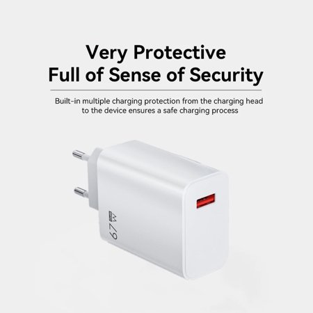 67W USB Fast Charger Quick Charge 3.0 for Xiaomi Mi 14 13 12 11 Pro Mobile Phone Charger Adapter 6A USB Type C Cable Travel Plug