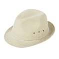 thumbnail image 2 of rygai Hemming Wide Brim Breathable Holes Folding Jazz Hat Mid-aged Men Outdoor Sun Hat Fashion Accessories,Beige,M, 2 of 8