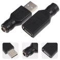 thumbnail image 2 of FELTECHELECTR 2 conectores USB hembra a 5,5 mm x 2,1 mm hembra para cargador y convertidor de CC, color negro, 2 of 6