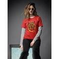 thumbnail image 2 of Real Face Smile Grunge Shaped T-Shirt Women -Image by Shutterstock, Female Medium, 2 of 4