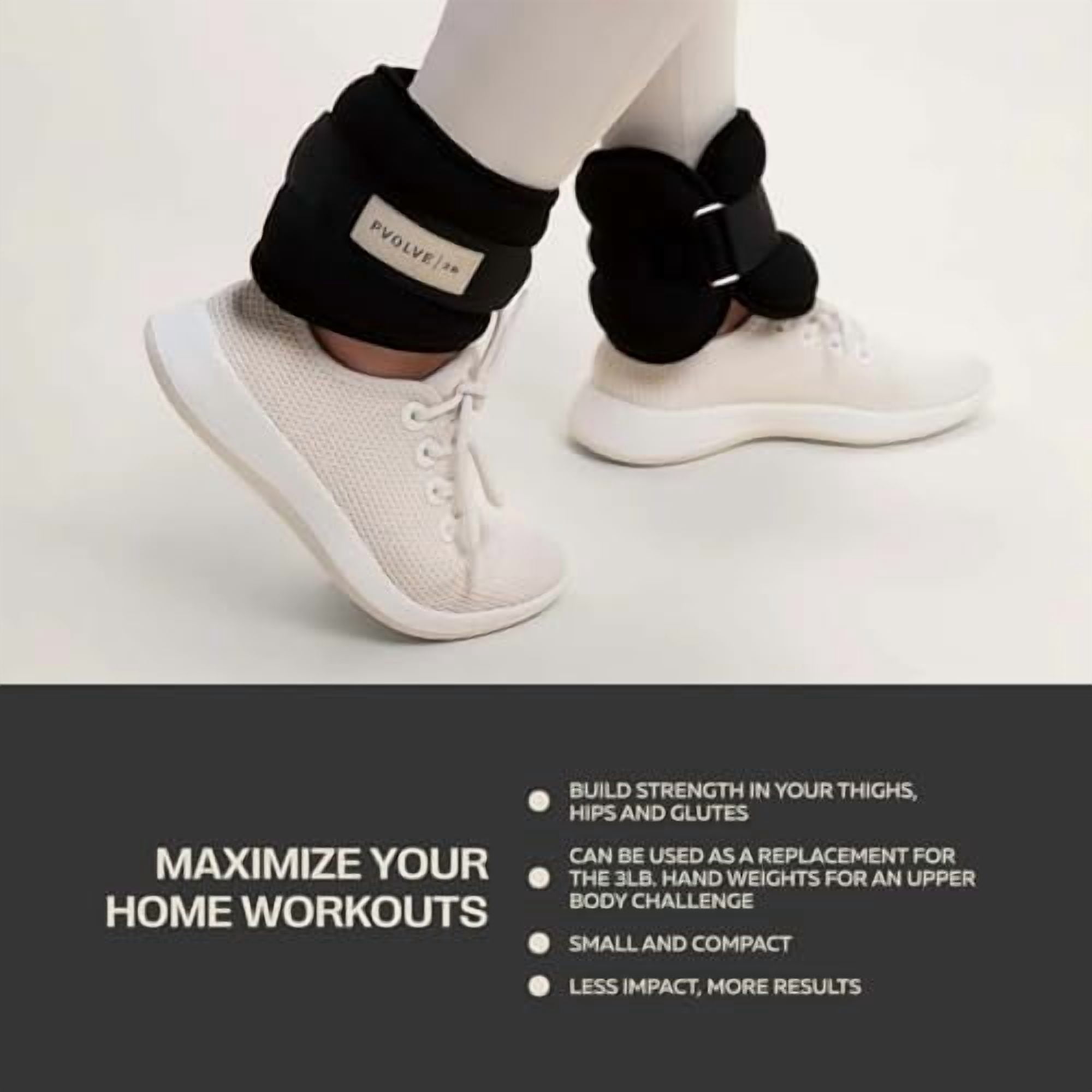 Pvolve Adjustable Ankle Weights for Men & Women, Wrist or Ankle Weights, Tone and Sculpt Your Body, Legs & Core, Used for at Home Workouts, Walking, Dancing or Pilates, 1 Pair