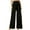 Black, variant on WREESH Womens Business Casual Pants Fashion Solid Color Elastic Waist Tie Full Length Pants Beige