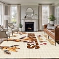 thumbnail image 2 of Cute Giraffe Large Area Rugs 6x9 ft Wildlife Animals Rustic Farmhouse Rustic Farmhouse Plaid Washable Rug Non Slip Indoor Carpet Absorbent Floor Mat for Living Room Bedroom Dining Room, 2 of 9