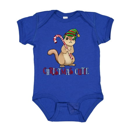 

Inktastic Christmas Cutie Chipmunk with Candy Cane Gift Baby Boy or Baby Girl Bodysuit