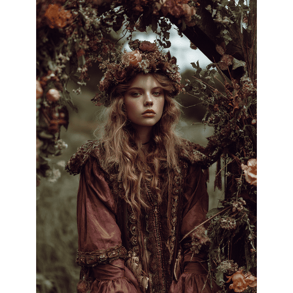 Fantasy Portrait Canvas Art Print, Ideal Wall Decor for Living Room Bedroom Dining Room Hallway Office Studio Boho Dark Academia