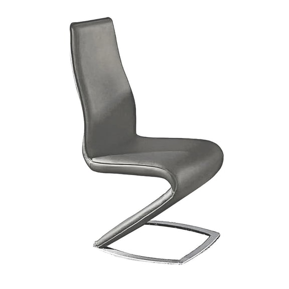 Gray High Back Chair with Chrome Base Set of 2