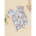 thumbnail image 3 of Suealasg Infant Newborn Boys Girls Jumpsuits Short Sleeve Baseball Print Zip Up Romper Pants 3M 6M 12M 18M Baby Boys Girls Summer Sport Style Clothes, 3 of 9