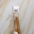thumbnail image 3 of Robe montada en la pared gancho de roble de traceless Hogar del baño Holder Holder Hat Bagbag Chaqueta de ropa Accesorios de rack de plata 4 piezas kenally HA010228-02B, 3 of 6
