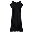 thumbnail image 4 of LIaqionyy Women's Maxi Dress Short Sleeve Oversized Casual Loose Flowy Lounge Long Dresses with Pockets, 4 of 5