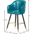 thumbnail image 5 of Trent Home 27.9" Contemporary Faux Leather Counter Stool in Blue (Set of 2), 5 of 5