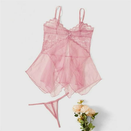Women Babydoll Nightgown Babydoll Dress Pink Lingerie For Women Lace Dress Sexy Summer Outfits For Women