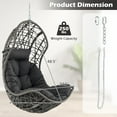 thumbnail image 3 of Gymax Hanging Egg Chair PE Rattan Swing Hammock Chair w/ Soft Pillow & Cushion, 3 of 10
