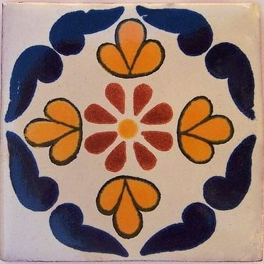 4.2x4.2 Wendy Talavera Mexican Tile, Set of 9 pcs