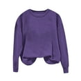 thumbnail image 3 of Sweatshirts for Women Round Neck Hoodless Sweatshirt Comfortable Fashion Sportswear Everyday Wear Solid Color Oversized Crewneck Tops Sweaters Comfortable Fall Winter Outfits Clothes, 3 of 7