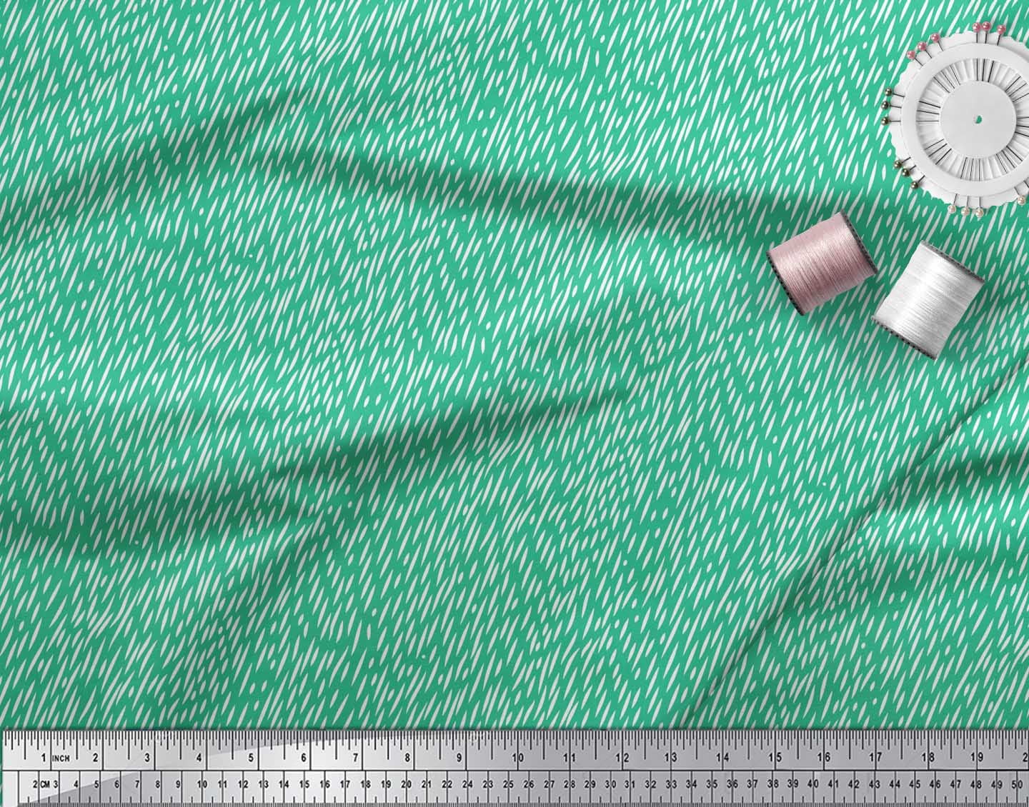 Soimoi Green Viscose Chiffon Fabric Brush Stroke Abstract Printed Craft Fabric by the Yard 42 Inch Wide