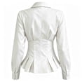 thumbnail image 5 of Hurxie Waist Tops for Women Wrap Top Fitted Button Down Shirt Wrap Top Long Sleeve Blouse Casual Outfits, 5 of 7