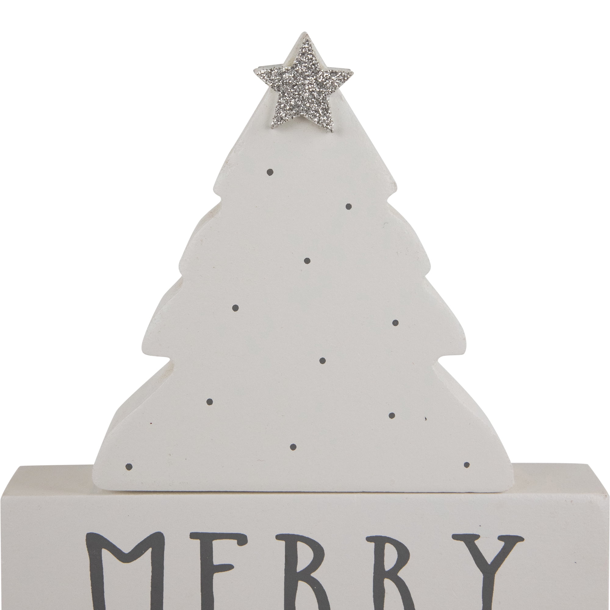 7" Wooden "Merry Christmas" Tabletop Block Decoration