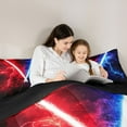 thumbnail image 5 of jejeloiu Gradient Light Queen Comforter Set,Abstract Lightning Bedding Sets,Gradient Red Blue Bedding Comforter Set For Boys Kids,Microfiber Bedroom Decor Reversible,3pcs, 5 of 8