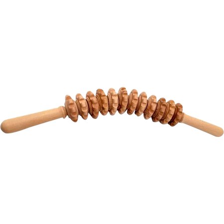 Curved Wooden Massage Roller for Waist and Thighs, Handheld WoodMassager forand Muscle Tension Reduction, Trigger Point Massager Tool for Women and Men