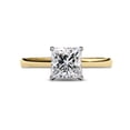 thumbnail image 2 of AFFY Solitaire Engagement Rings for Women, Center 5.5MM Princess Cut Lab Created Moissanite Wedding Promise Rings for Her in 14K Solid Yellow Gold, Ring Size 8.5, 2 of 6