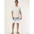 thumbnail image 3 of INSPIRE CHIC Men's Striped Beach Shorts Color Block Swimming Drawstring Board Surfing Shorts White Blue 30, 3 of 6