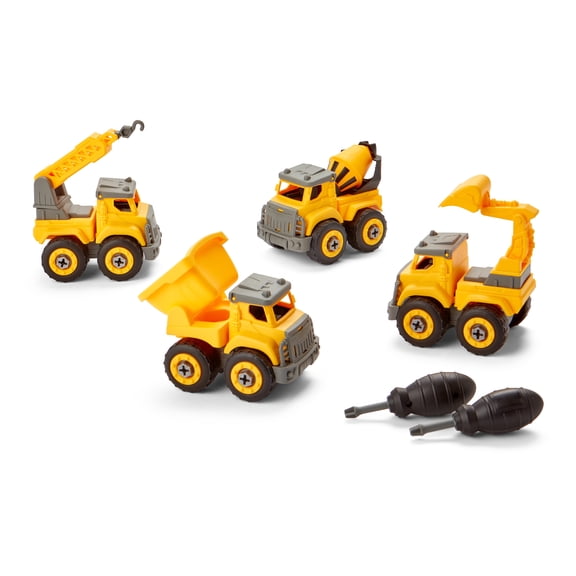 Kidoozie Tool Time Truck Set – Build & Take Apart Toy Vehicles with 2 Screwdrivers – Ages 3 Years 