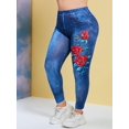thumbnail image 1 of Impresión 3D Insecto Floral Rose Plus Tize Jeggings Rosegal Leggings de talla grande, 1 of 5