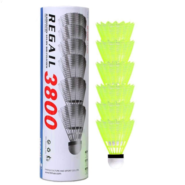 Besportble Regail 3800 Nylon Badminton Shuttlecocks For Practice & Training | Green , Pack Of 6